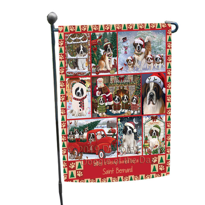 Love is Being Owned Christmas Saint Bernard Dogs Garden Flag GFLG65921
