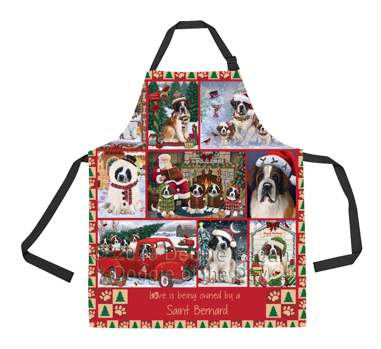 Love is Being Owned Christmas Saint Bernard Dogs Apron