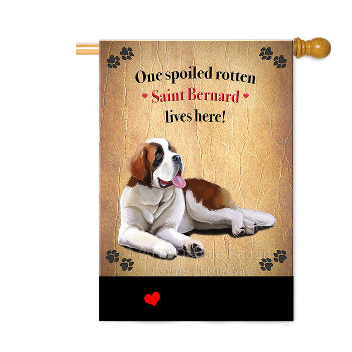 Personalized Spoiled Rotten Saint Bernard Dog Custom House Flag FLG-DOTD-A63311