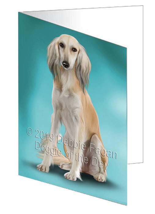 Saluki Dog Handmade Artwork Assorted Pets Greeting Cards and Note Cards with Envelopes for All Occasions and Holiday Seasons GCD77678