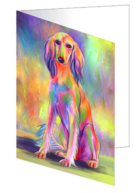 Paradise Wave Saluki Dog Handmade Artwork Assorted Pets Greeting Cards and Note Cards with Envelopes for All Occasions and Holiday Seasons GCD79877