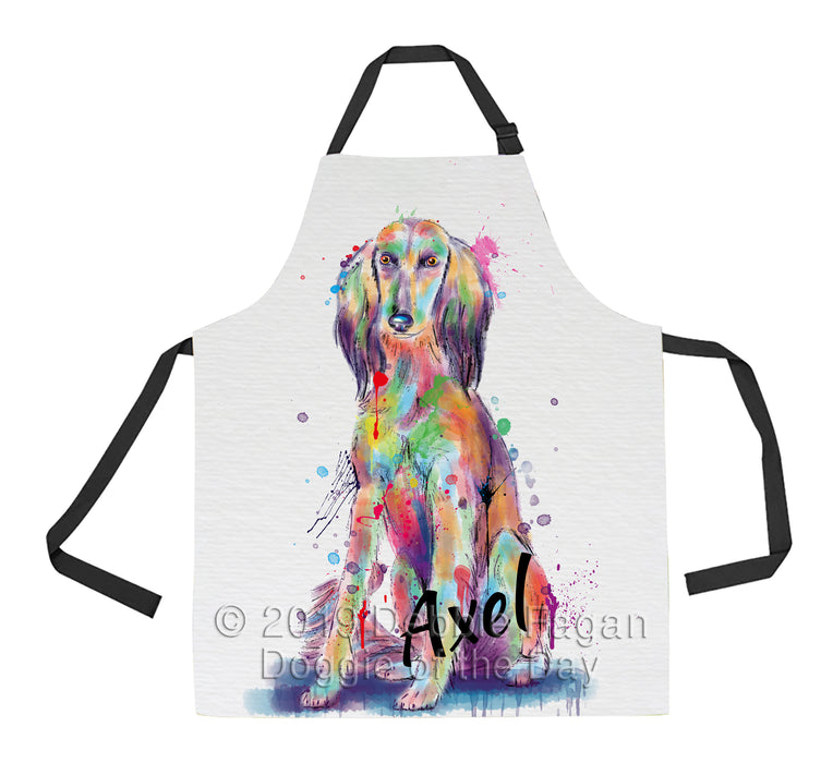 Custom Pet Name Personalized Watercolor Saluki Dog Apron