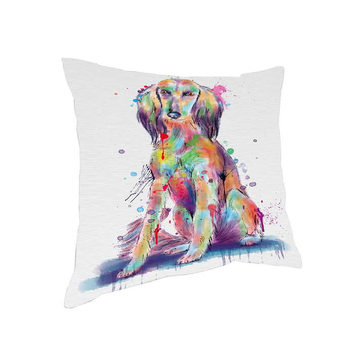 Watercolor Saluki Dog Pillow with Top Quality High-Resolution Images - Ultra Soft Pet Pillows for Sleeping - Reversible & Comfort - Ideal Gift for Dog Lover - Cushion for Sofa Couch Bed - 100% Polyester