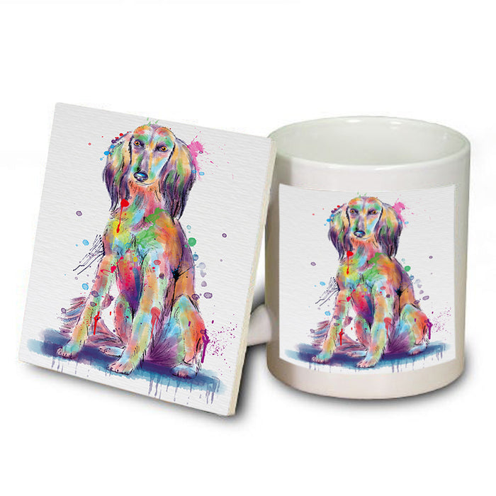 Watercolor Saluki Dog Mug and Coaster Set MUC57555