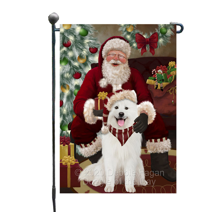 Santa's Christmas Surprise Samoyed Dog Garden Flag GFLG66780