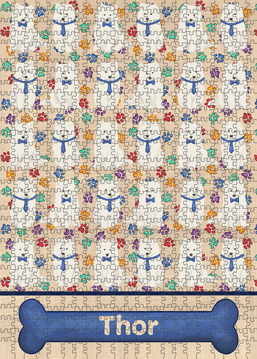 Rainbow Paw Print Samoyed Dogs Puzzle  PUZL97984
