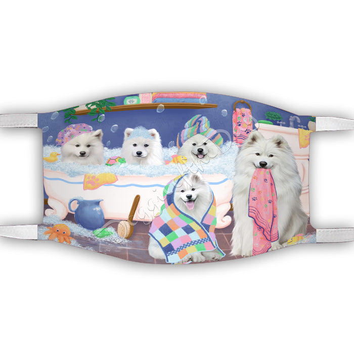 Rub A Dub Dogs In A Tub  Samoyed Dogs Face Mask FM49535