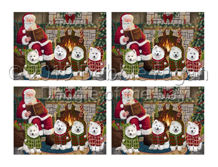 Christmas Cozy Holiday Fire Tails Samoyed Dogs Placemat