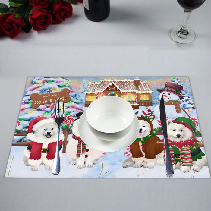 Holiday Gingerbread Cookie Samoyed Dogs Placemat