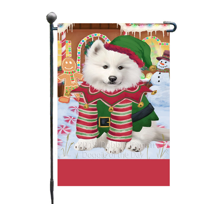 Personalized Gingerbread Candyfest Samoyed Dog Custom Garden Flag GFLG64154