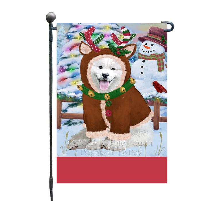 Personalized Gingerbread Candyfest Samoyed Dog Custom Garden Flag GFLG64155
