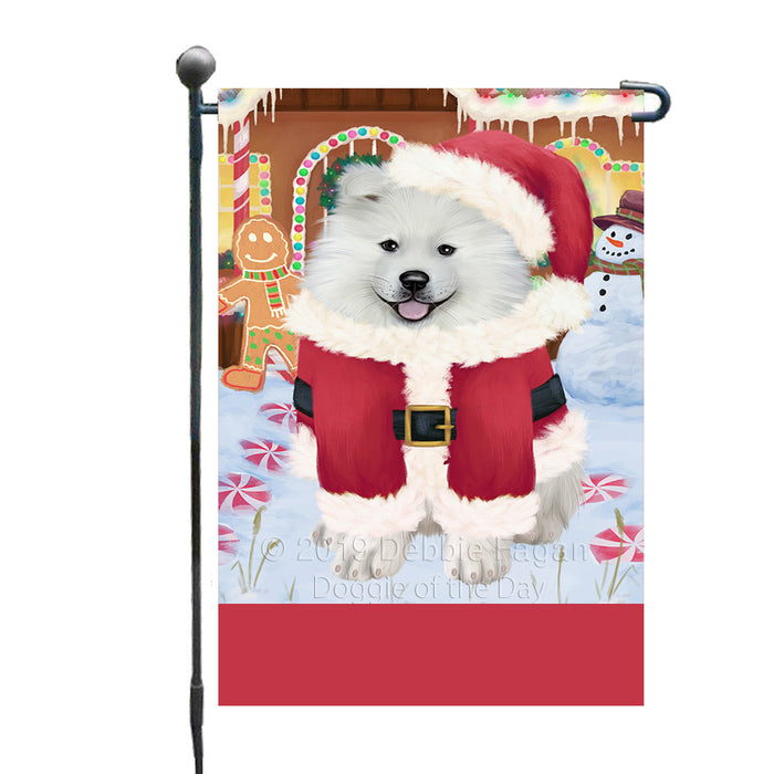 Personalized Gingerbread Candyfest Samoyed Dog Custom Garden Flag GFLG64156