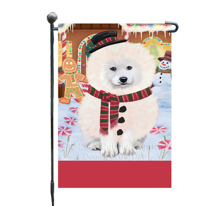 Personalized Gingerbread Candyfest Samoyed Dog Custom Garden Flag GFLG64157