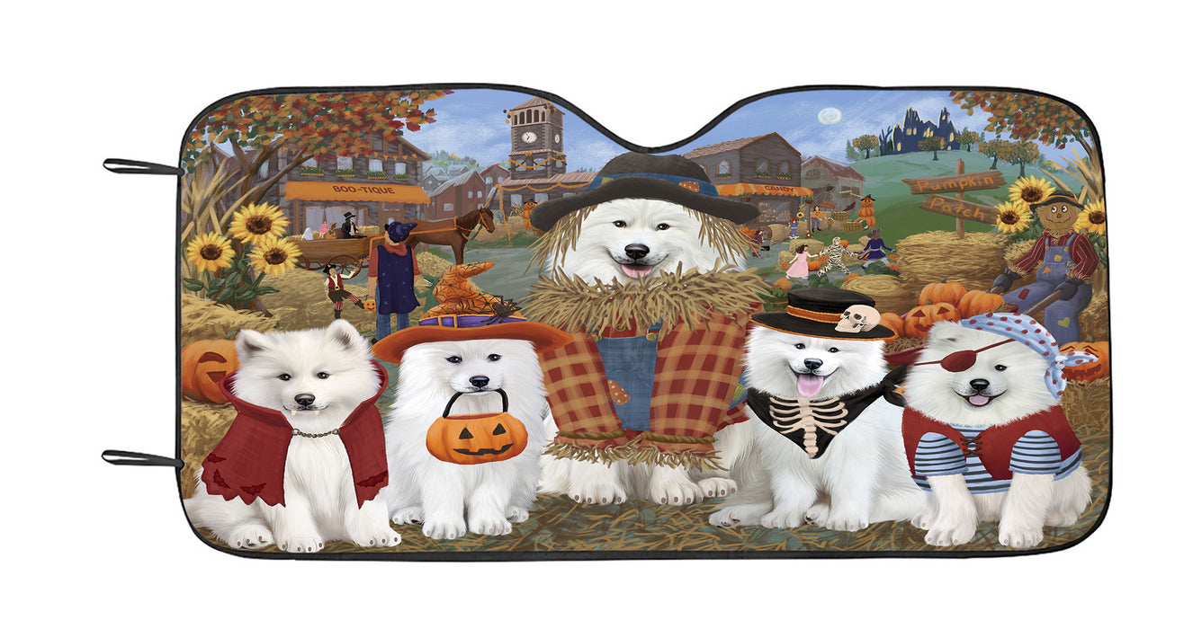 Halloween 'Round Town Samoyed Dogs Car Sun Shade