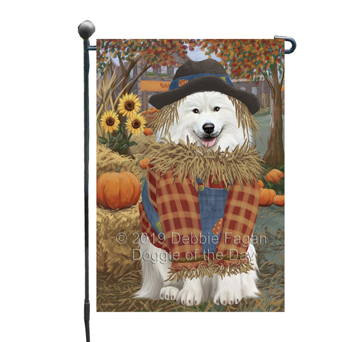 Fall Pumpkin Scarecrow Samoyed Dogs Garden Flag GFLG65803