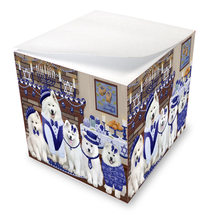 Happy Hanukkah Family Samoyed Dogs Note Cube NOC-DOTD-A56582