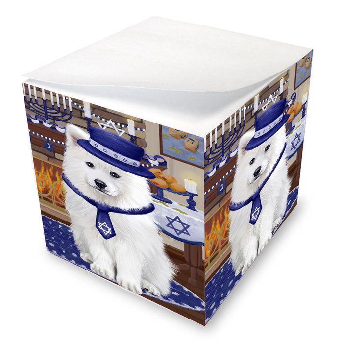 Happy Hanukkah Family Samoyed Dogs Note Cube NOC-DOTD-A57647