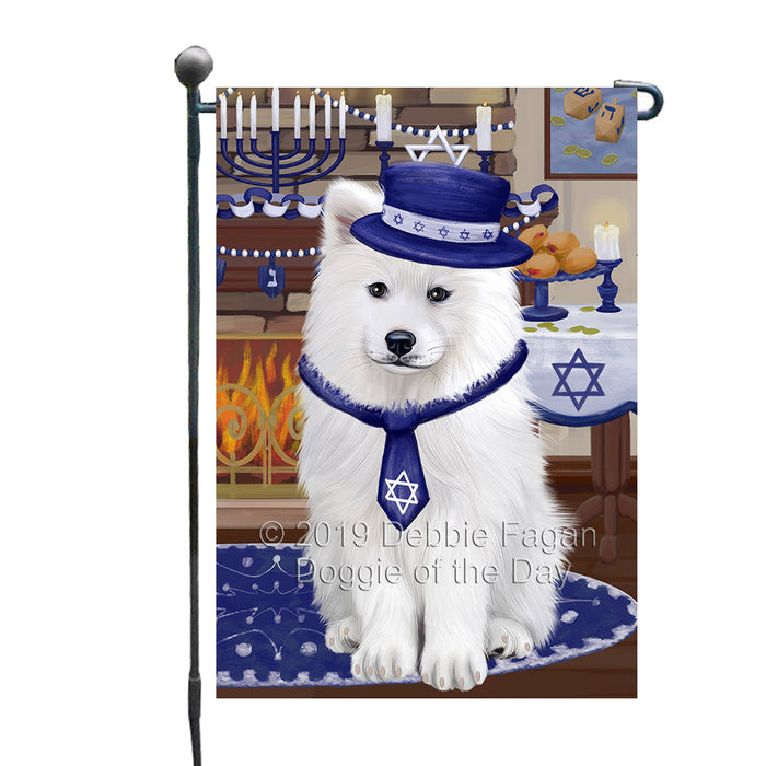 Happy Hanukkah Samoyed Dog Garden Flag GFLG65833