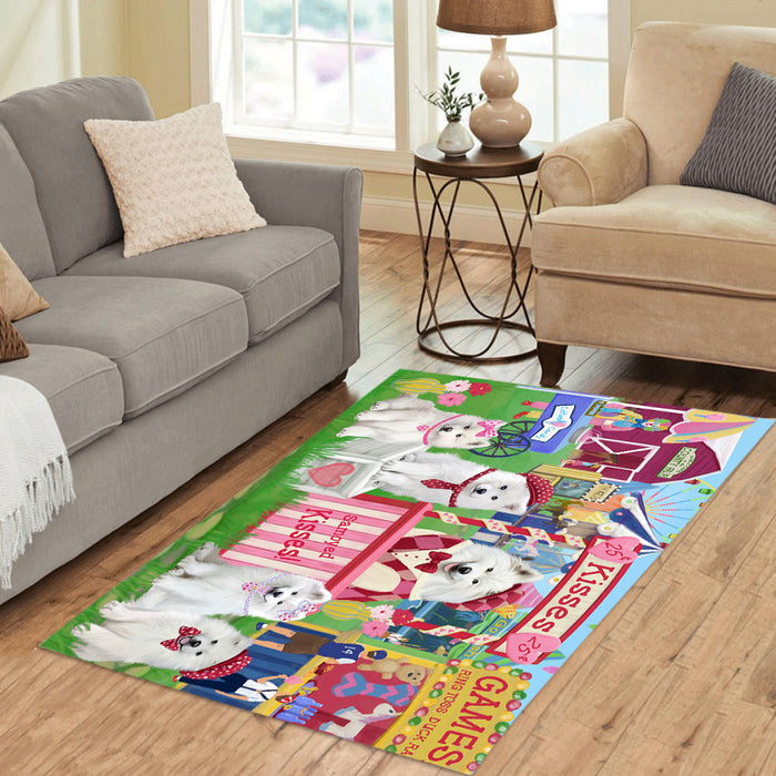 Carnival Kissing Booth Samoyed Dogs Area Rug