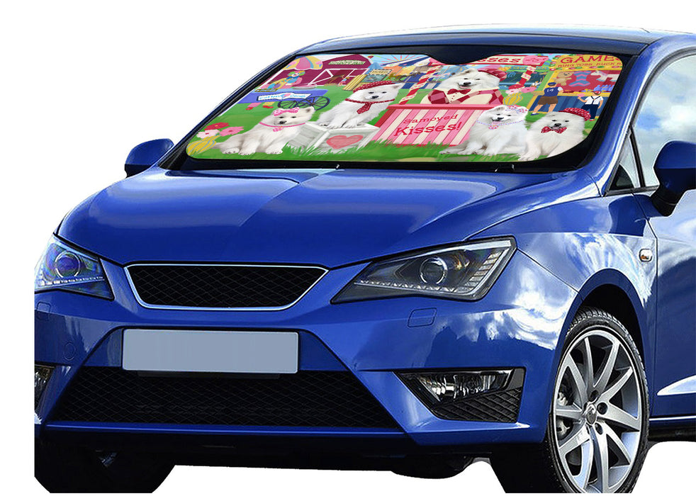 Carnival Kissing Booth Samoyed Dogs Car Sun Shade