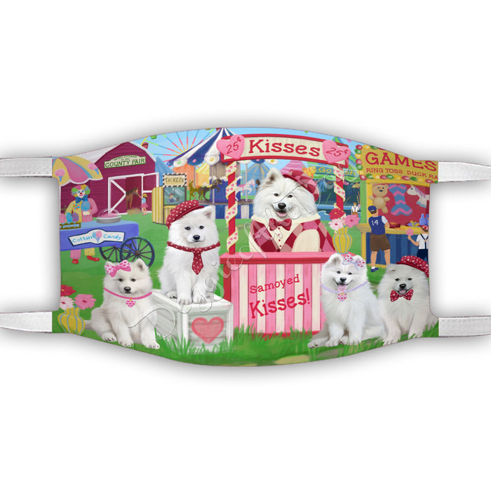 Carnival Kissing Booth Samoyed Dogs Face Mask FM48076