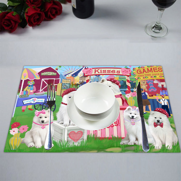 Carnival Kissing Booth Samoyed Dogs Placemat