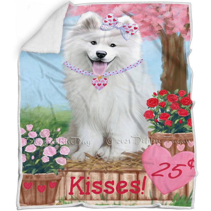 Rosie 25 Cent Kisses Samoyed Dog Blanket BLNKT123546
