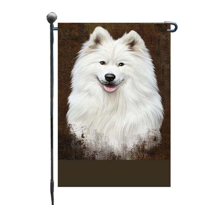 Personalized Rustic Samoyed Dog Custom Garden Flag GFLG63613