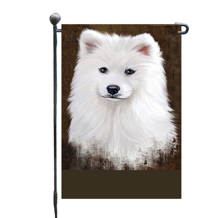 Personalized Rustic Samoyed Dog Custom Garden Flag GFLG63614