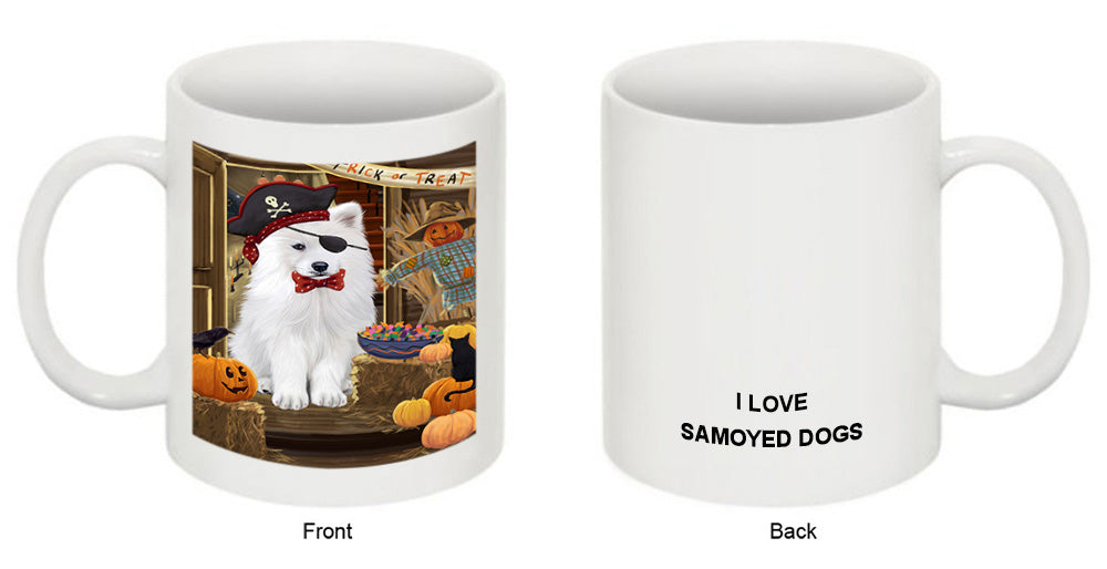Enter at Own Risk Trick or Treat Halloween Samoyed Dog Coffee Mug MUG48659