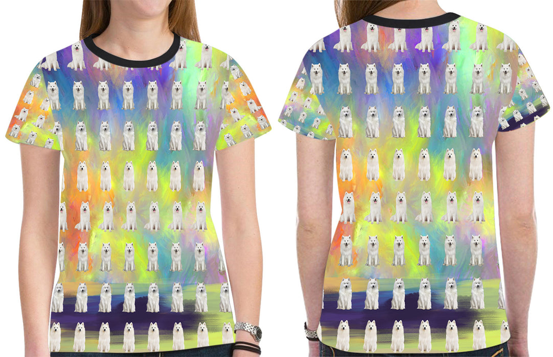 Paradise Wave Samoyed Dogs All Over Print Mesh Women's T-shirt