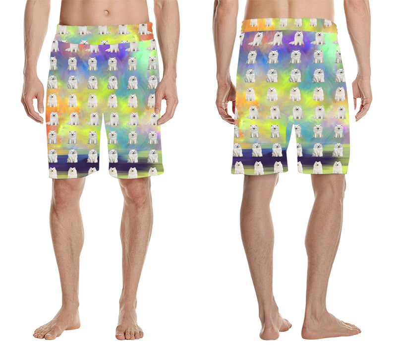 Paradise Wave Samoyed Dogs All Over Print Men's Casual Shorts