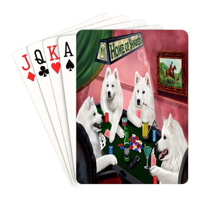 Home of Samoyed Dogs Playing Poker Playing Card Decks