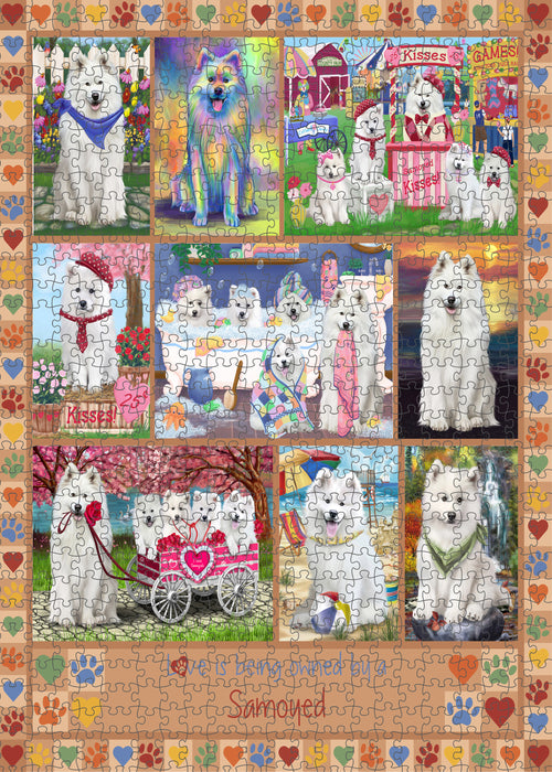 Love is Being Owned Samoyed Dog Beige Puzzle with Photo Tin PUZL98604