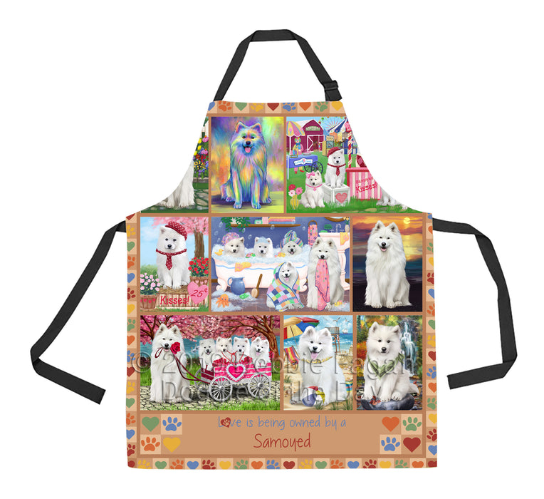 Love is Being Owned Samoyed Dog Beige Apron