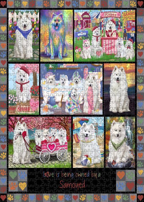 Love is Being Owned Samoyed Dog Grey Puzzle with Photo Tin PUZL98608