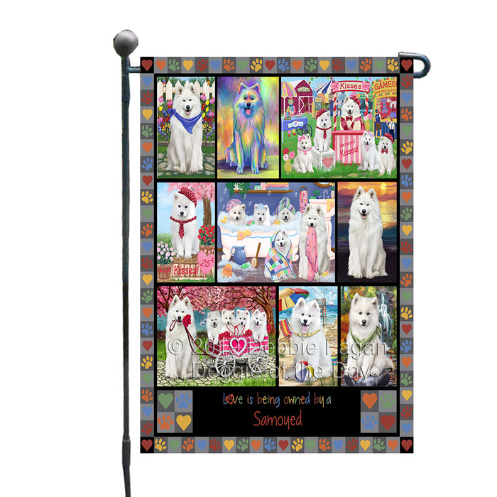 Love is Being Owned Samoyed Dog Grey Garden Flag GFLG65472