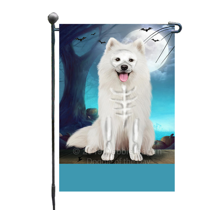 Personalized Happy Halloween Trick or Treat Samoyed Dog Skeleton Custom Garden Flag GFLG64541