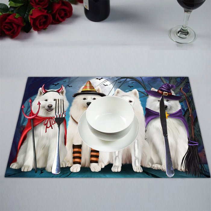 Halloween Trick or Teat Samoyed Dogs Placemat