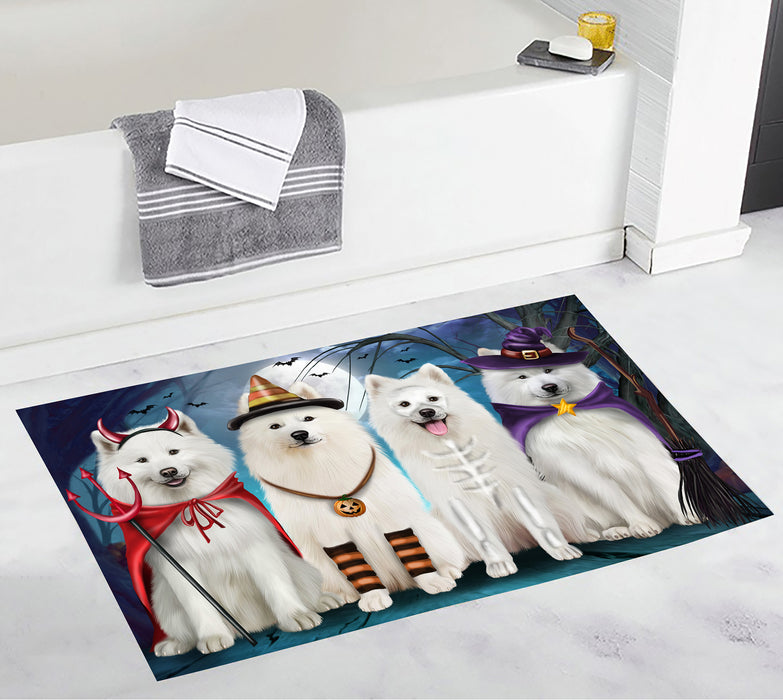 Halloween Trick or Teat Samoyed Dogs Bath Mat