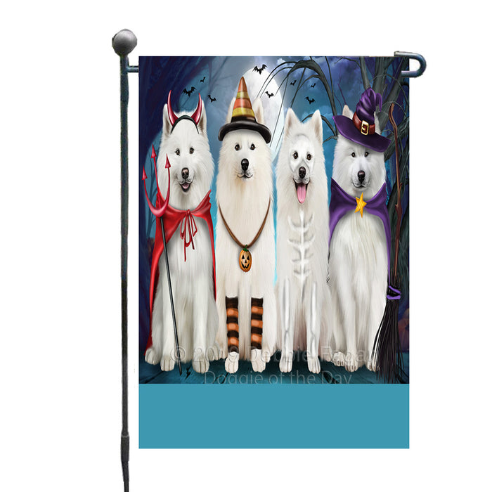 Personalized Happy Halloween Trick or Treat Samoyed Dogs Custom Garden Flag GFLG64375