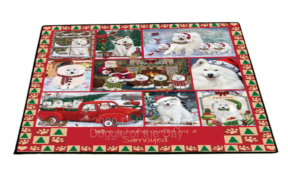 Love is Being Owned Christmas Samoyed Dogs Floormat FLMS54931