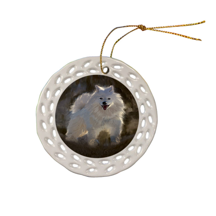 Samoyeds Dog Ceramic Doily Ornament DPOR54391
