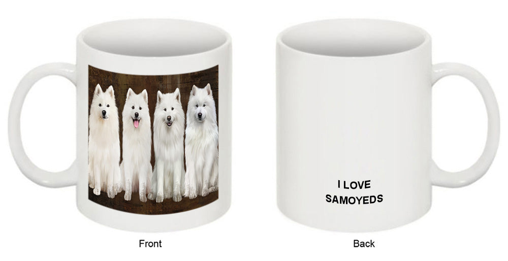 Rustic 4 Samoyeds Dog Coffee Mug MUG49764