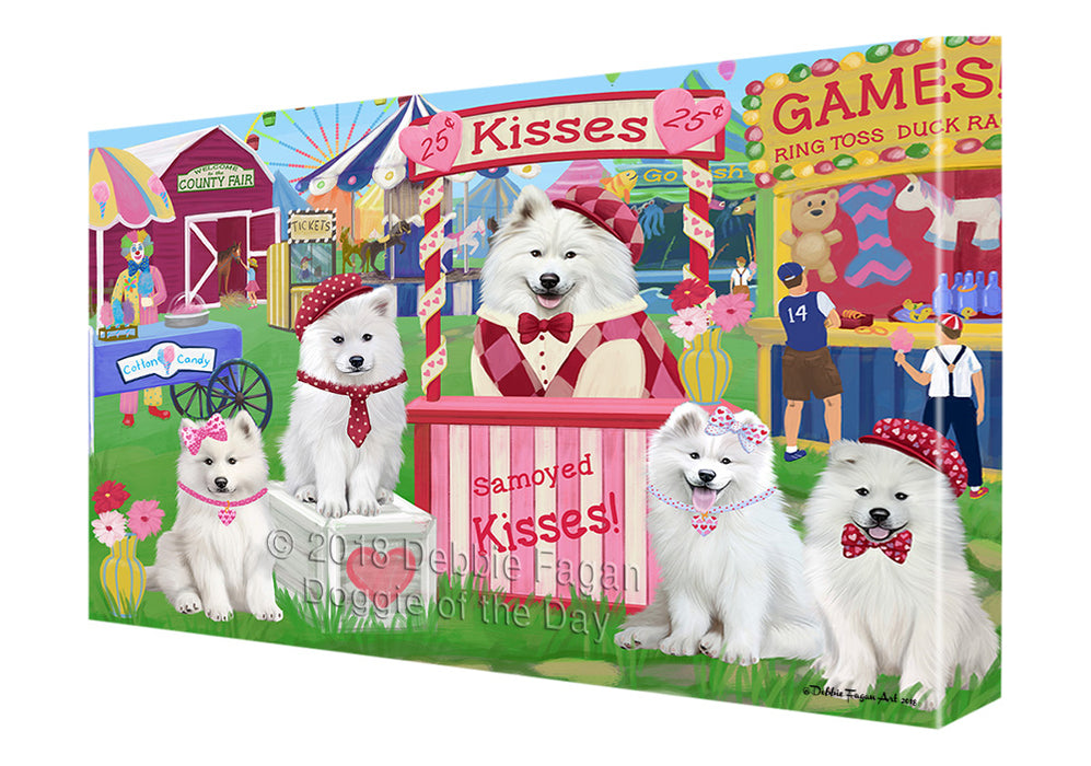 Carnival Kissing Booth Samoyeds Dog Canvas Print Wall Art Décor CVS125513