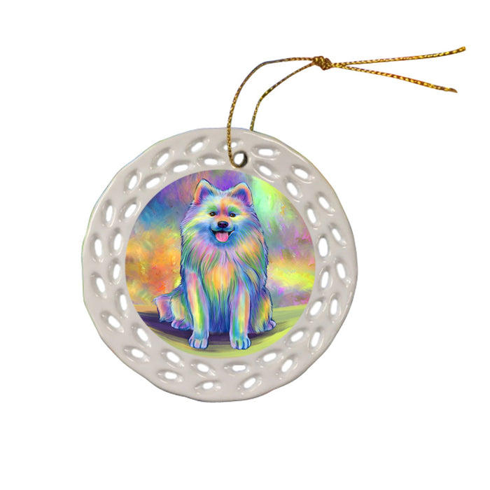 Paradise Wave Samoyed Dog Ceramic Doily Ornament DPOR57087