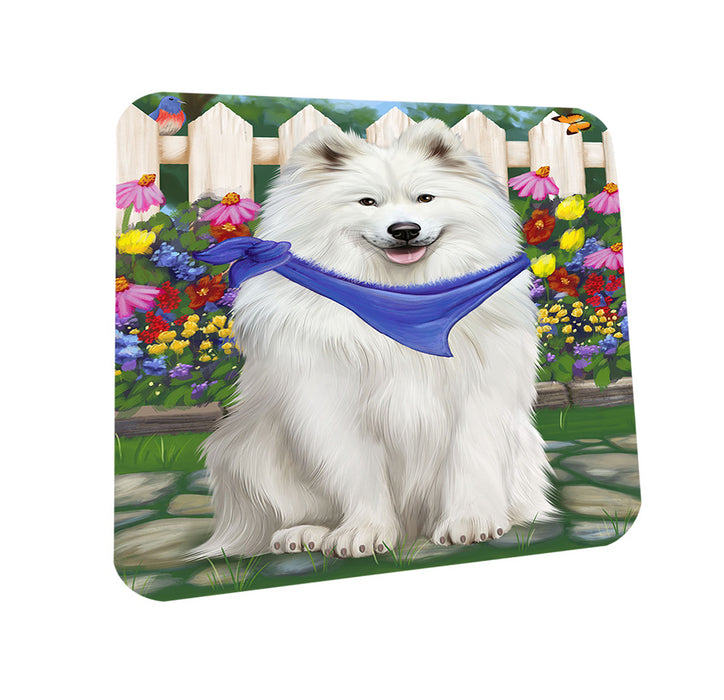 Spring Floral Samoyed Dog Coasters Set of 4 CST52106