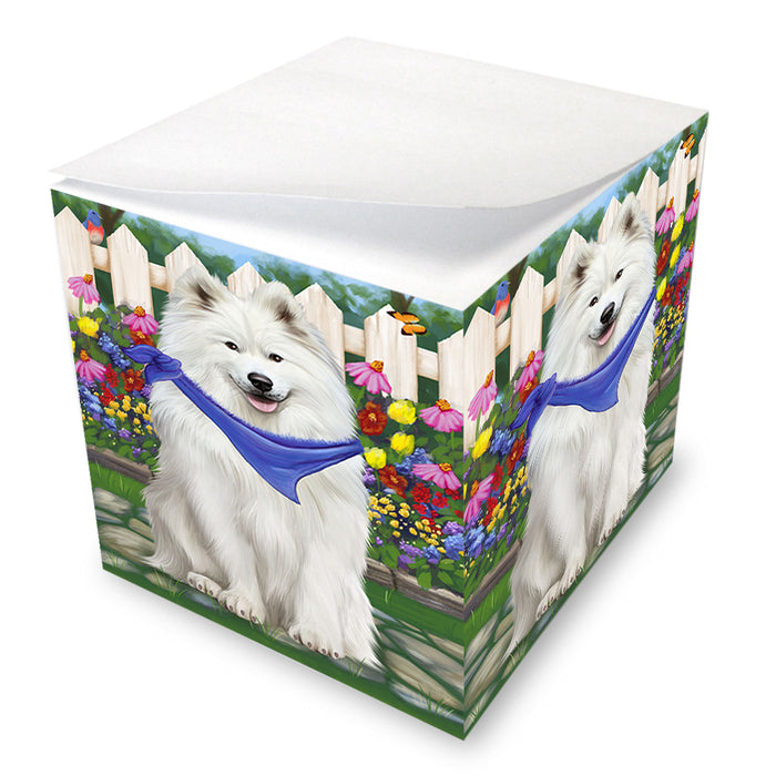 Spring Floral Samoyed Dog Note Cube NOC52240