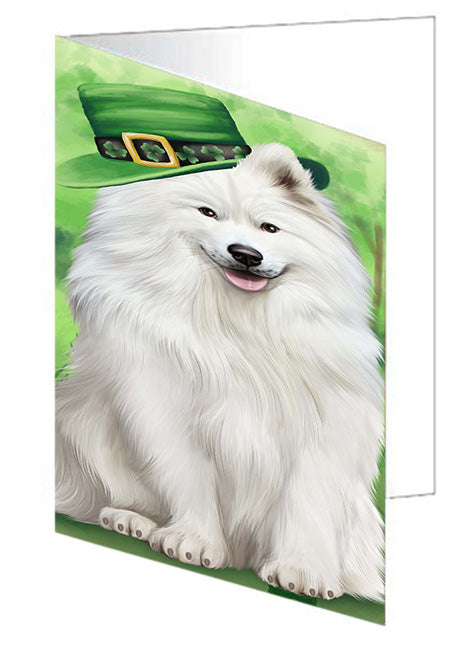 St. Patricks Day Irish Portrait Samoyed Dog Handmade Artwork Assorted Pets Greeting Cards and Note Cards with Envelopes for All Occasions and Holiday Seasons GCD52157