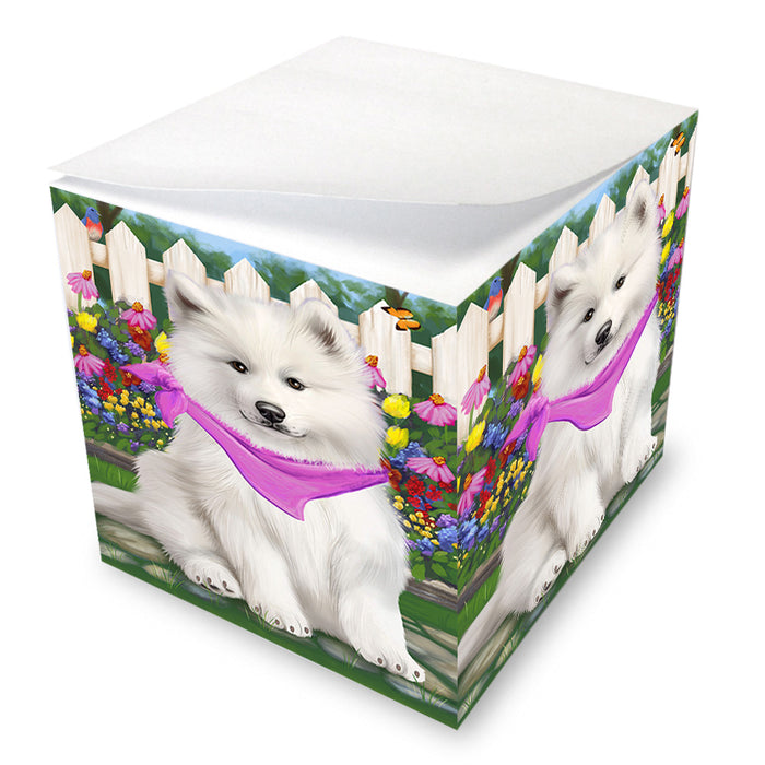 Spring Floral Samoyed Dog Note Cube NOC52241